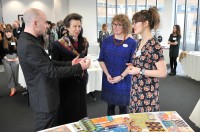 (l-r) Kevin Almond, The Princess Royal, Nicola Redmore and an undergraduate showing her work.
