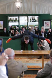 Max Whitlock demonstrated the durability of anti-crease wool suits.