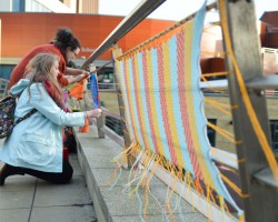 Kaffe Fassett’s University of Huddersfield Visit Inspires Student Yarn Bombers