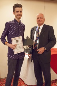 Daniel Mathews from Huddersfield University Textiles Dept. Creativity and Innovation in Design - Print prizewinner. Daniel also won a major award from the Society of Dyers and Colourists earlier in the month.