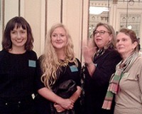 Ruth Greany, Kirsty McDougall, Philippa Brock and Emma Sewell at the Making it in Textiles Conference and Mill Visits*